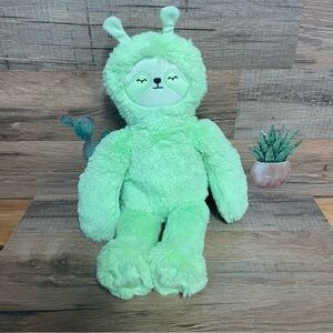 Slumberkins green alien sloth plush 14” fuzzy soft stuffed animal